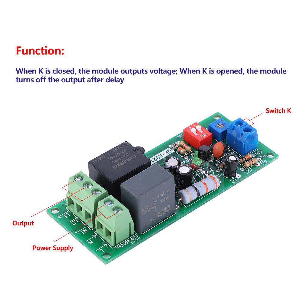 100 220V AC Delay Off Time Relay Module Timer Switch Board 0 300min