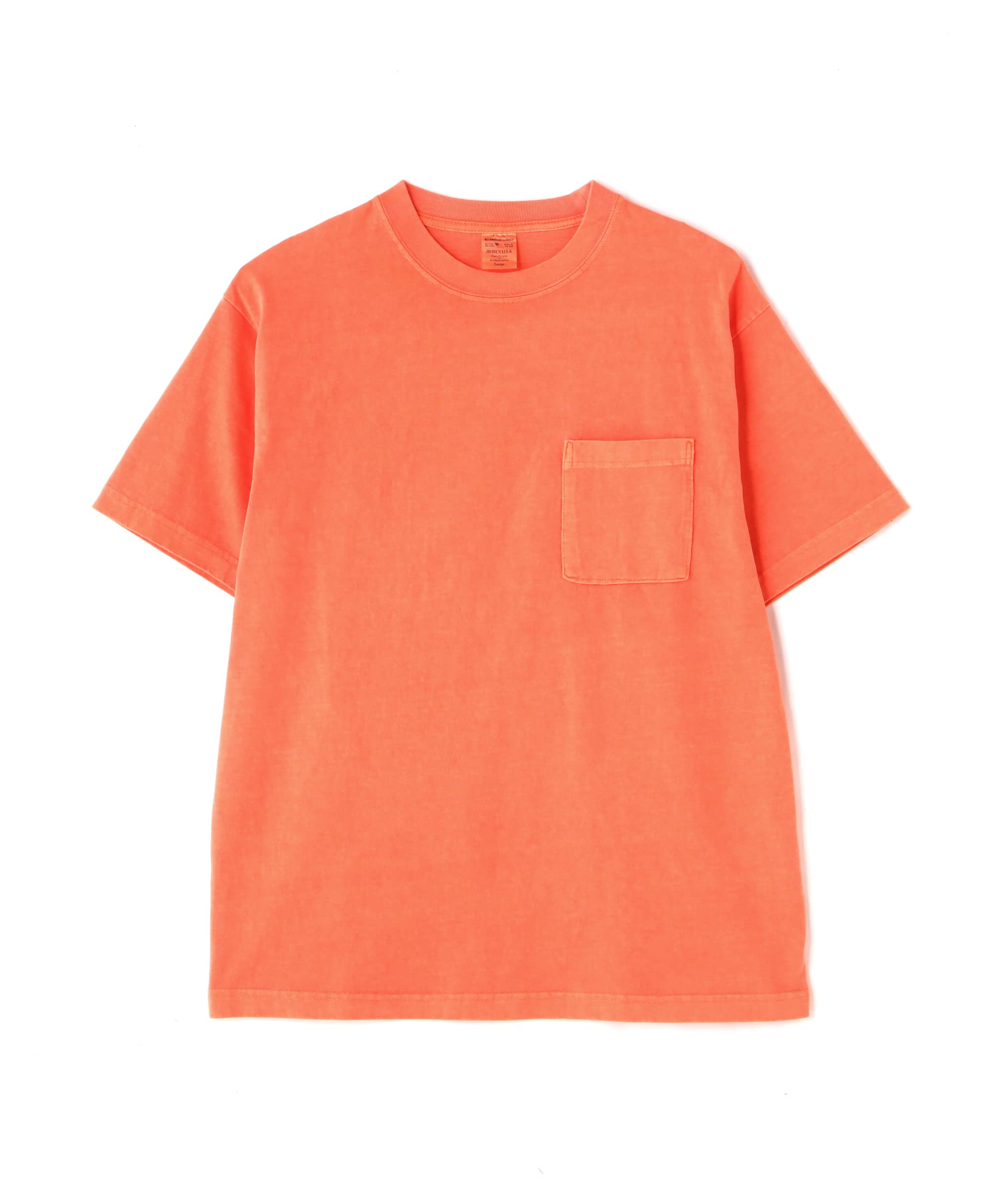 AVIREX DAILY SHORTSLEEVE FADE WASH POCKET T-SHIRT XL orange 783-3934010