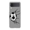 Transparent Phone Case For Samsung Galaxy Z Flip 3 4 5 6 7 Hard Folding PC Z Flip3 Flip4 Cover Soccer Heartbeat