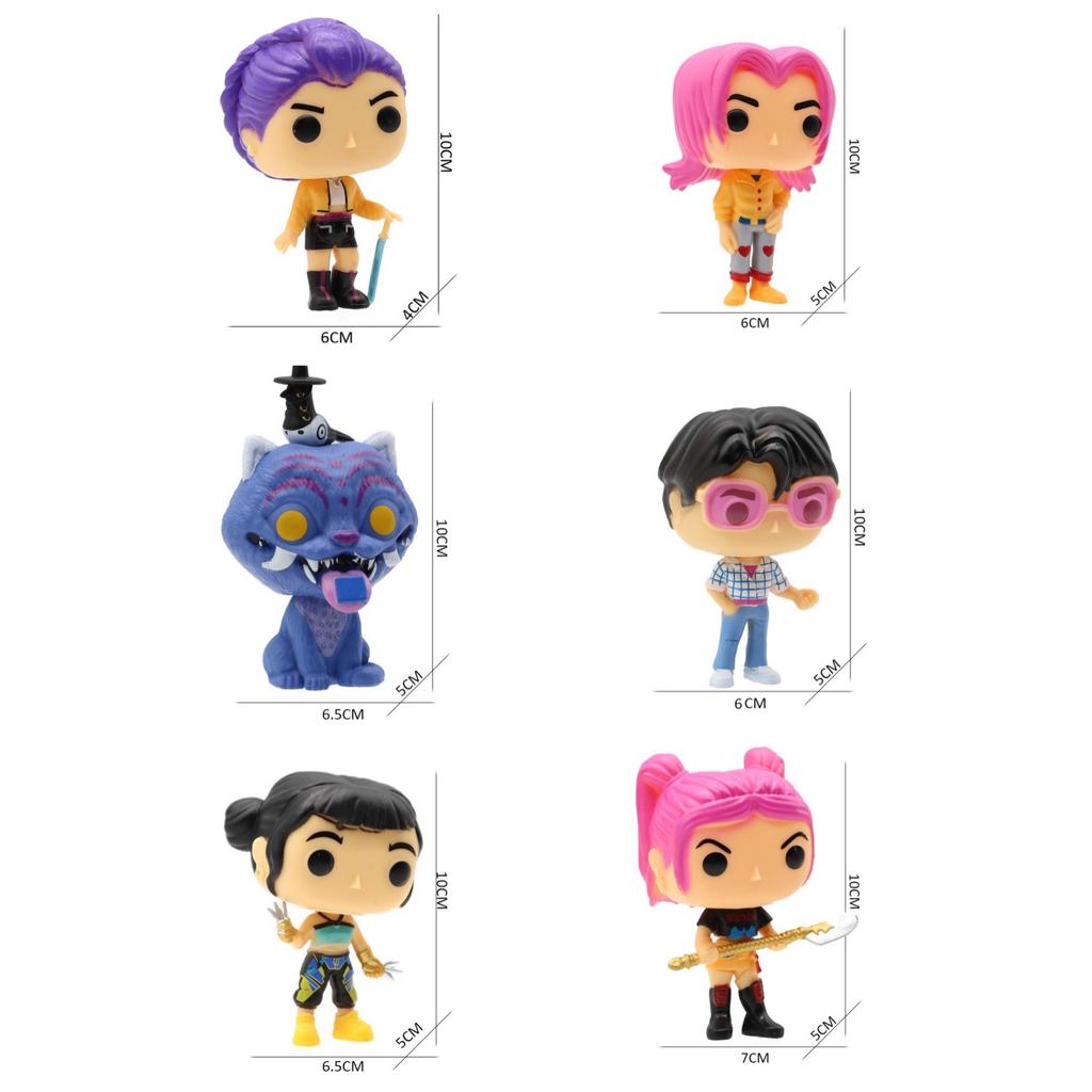 6Pcs/Set Kpop Demons Hunters Anime Figure Rumi Zoey Mira Saja Boys Action Figure Model Doll Cosplay Vinyl Figures Collection Toy