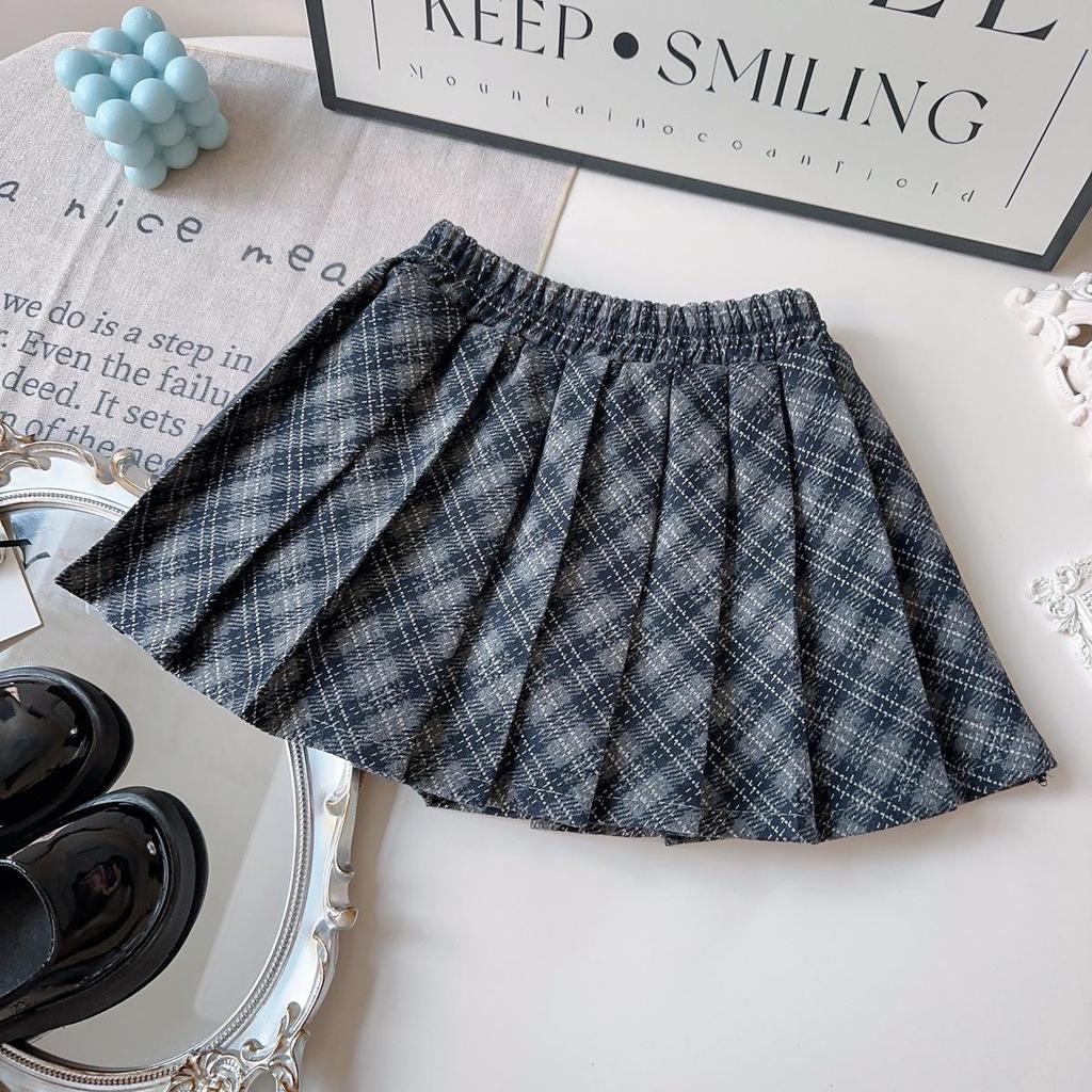 Stilvolles Mädchen Winter-Fellweste & Faltenrock Set