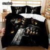 Hodeskalle Dynetrekksett Halloween Menn Skrekk Gotisk for Gutter Tenåringer Voksne Dobbeltseng Sengetøysett Queen King Size Polyester Dyne Trekk