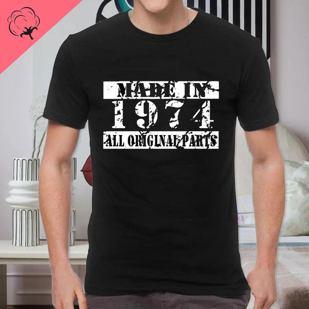 Classic Vintage Born in 1974 Retro 70s Style Birthday Year Tshirt Men Women Unisex T Shirt Streetwear Comfort Summer Cotton Tee