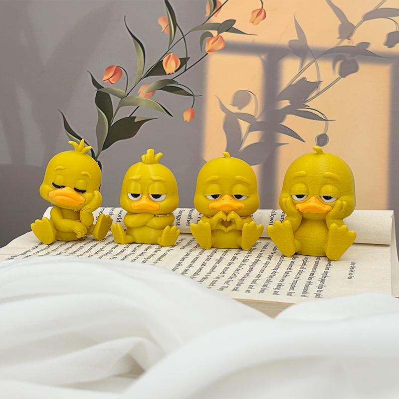 3D Ornament Rozzlobená kachna Vtipná bílooká žlutá kachna Stolní doplňky Domácí dekorace a Dekorace do auta Párty dárek
