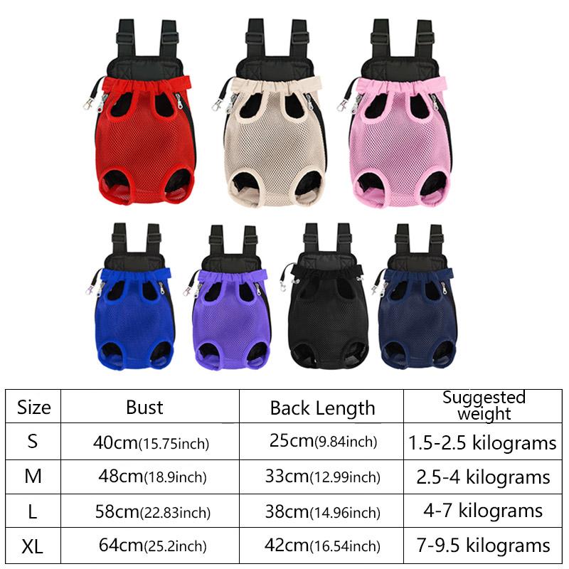 Adjustable Dog Front Carrier Legs Out Dog Breathable Portable Travel Pet Dog Carrier Backpack Mesh Carrier for Dog Cats Outdoor