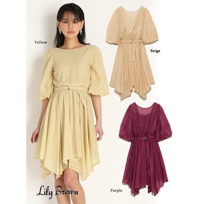 Lily Brown / Lily Brown Sheer Irregular Hem Dress 20 Spring/Summer. LWFO202021 Flare Dress Women s 60% OFF