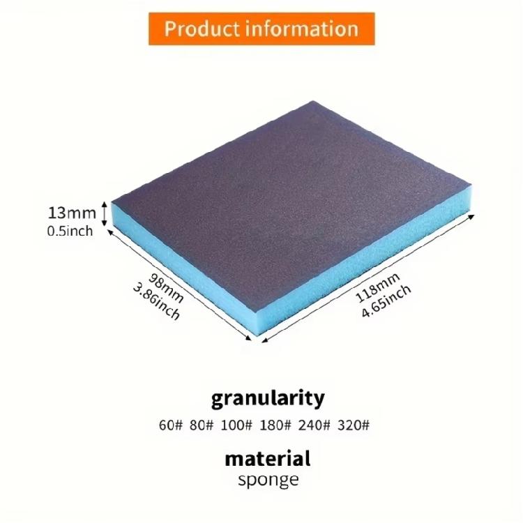 6Pcs anding Sponge 60 80 100 180 240 320 Grit Fine Sanding Blocks for Drywall Metal Wood Washable and Reusable