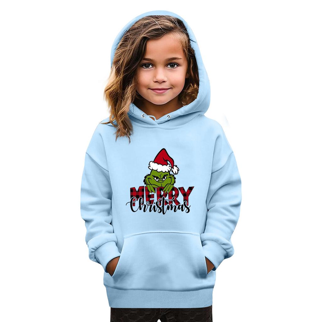 Sweatshirts For Teen Girls Hoodies Long Sleeve Drawstring Pullover Cute Oversized Hoodie Christmas Day