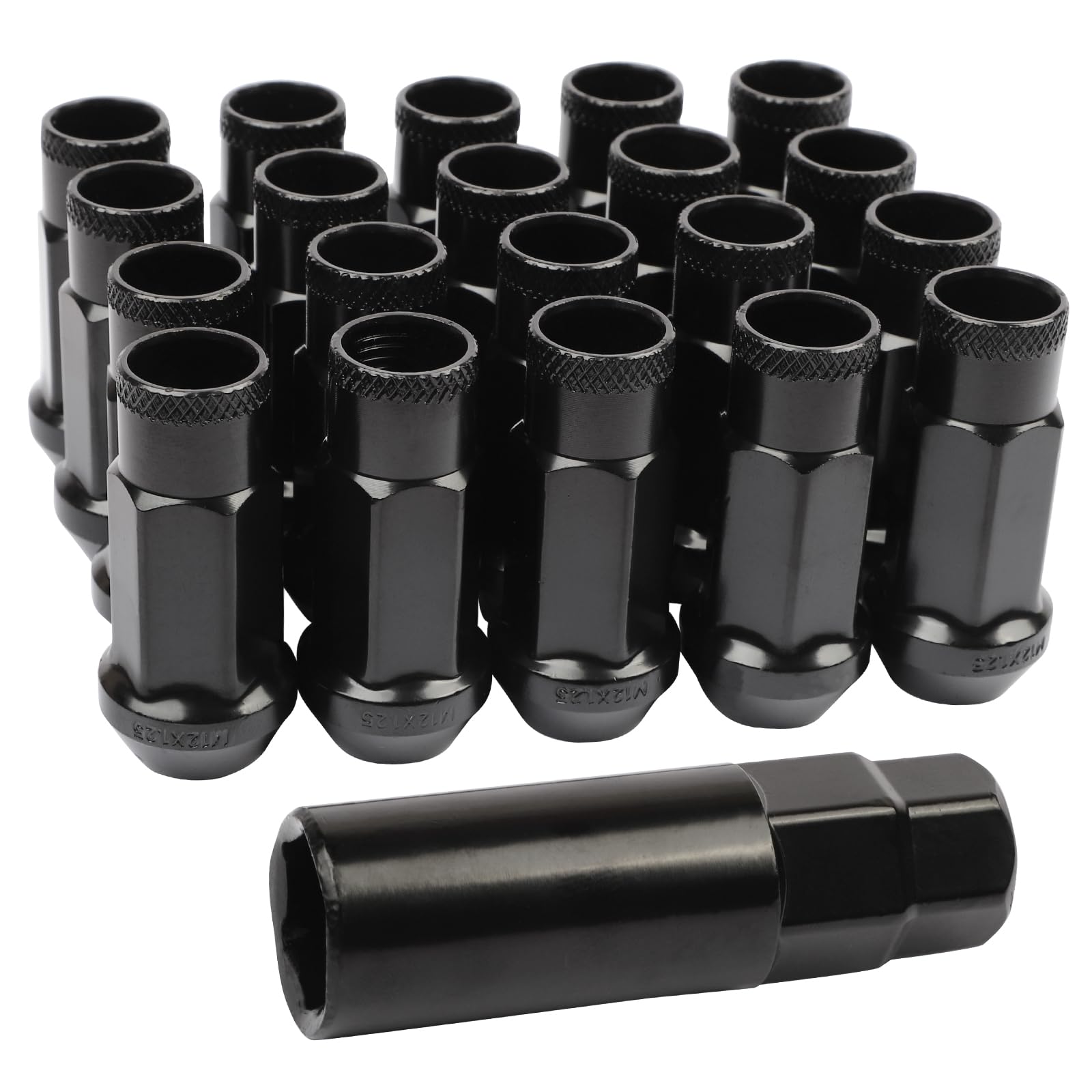 

Гайки колесные M12 x P1.25 Высота 48 мм Стальные Гайки для шин Гоночные гайки Колесный замок height 48mm чёрный