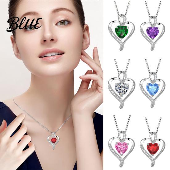 Dainty Necklace Heart Cubic Zirconia Love Pendant Birthday Trendy Jewelry