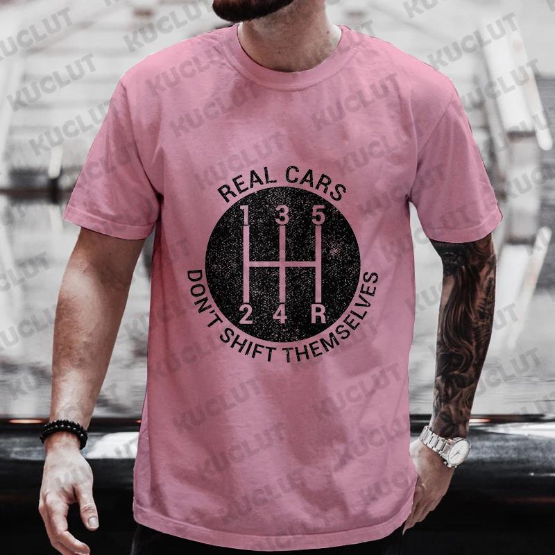 Men's Street T-shirt Funny Car Stick Shift Print Tees Tops Summer T Shirt Clothes Oversized Tee Shirt for Men Tshirt Clothing