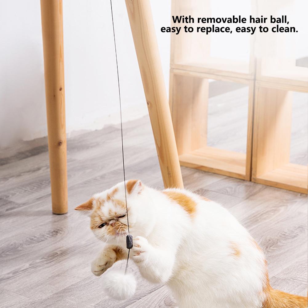 Pet Cat Funny Interactive Automatic Lifting Puzzle Electric Ball Toys Removable Hair Ballswhite