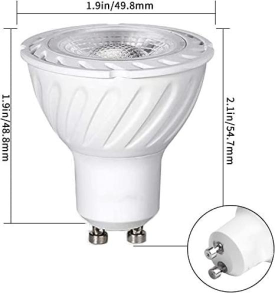 LED Spotlight GU10 Base, High Color Rendering Ra98+, 5W (Equivalent to 50W Halogen), 400LM, 3000K Warm White, Suitable for Enclosed Fixtures, Energy