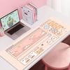 Desk Mat Cute Mousepad Anime Aesthetic Mouse Pad Cute Grid Pink Vaporwave XXL Gaming Deskmat X Kawaii Manga Mice Mat Soft