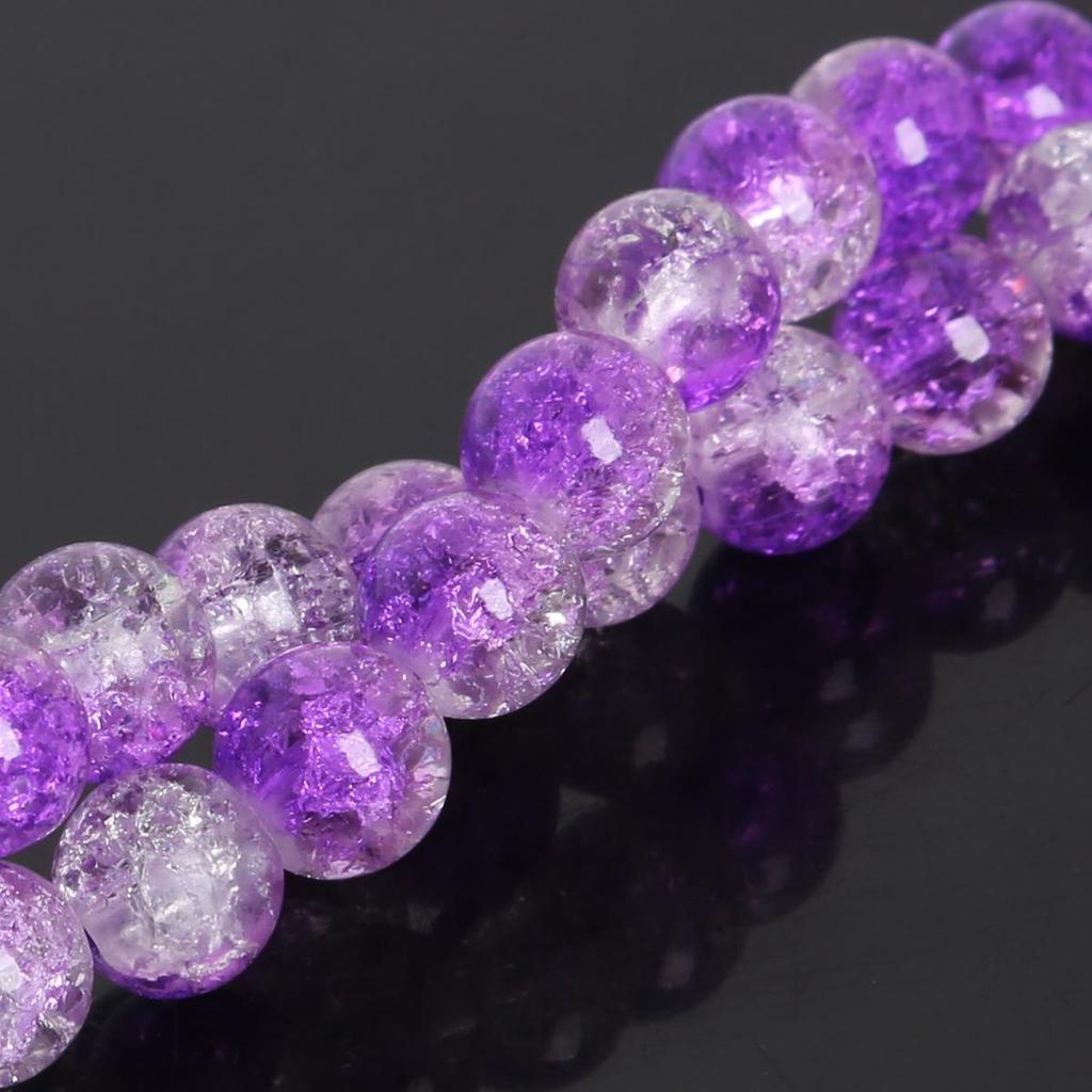 4/6/8/10mm High Quality Crackle Design Glass Beads Colorful Smooth Round Beads For Jewelry Making DIY Bracelet Necklace Earring