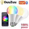 Wireless Bluetooth 4.0 Smart Bulb Tuya APP Control Dimmable 9W E27 RGB+CW+WW LED Color Change Lamp Compatible IOS/Android