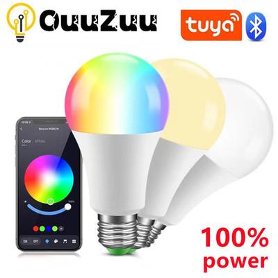 Wireless Bluetooth 4.0 Smart Bulb Tuya APP Control Dimmable 9W E27 RGB+CW+WW LED Color Change Lamp Compatible IOS/Android