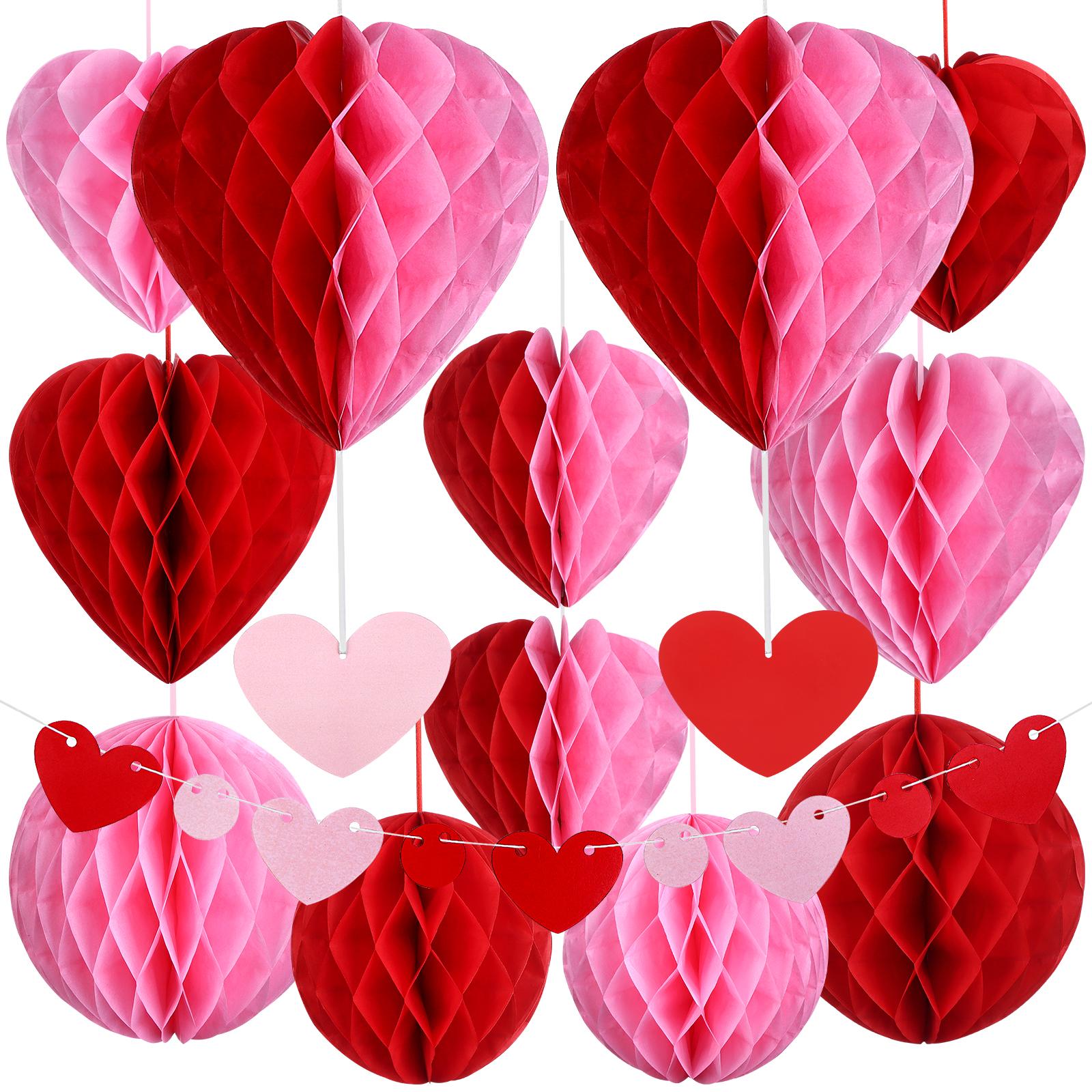 

Youdaju 17 Pcs Valentine S Day Hanging Decoration Set Marriage Proposal Decoration Engagement Decoration Heart Shaped Honeycomb армия зеленый