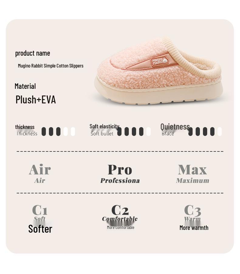 Pantoufles d'hiver confortables en coton Lapin espiègle: Antidérapant, Épais, Confortable, pour Femmes & Hommes.