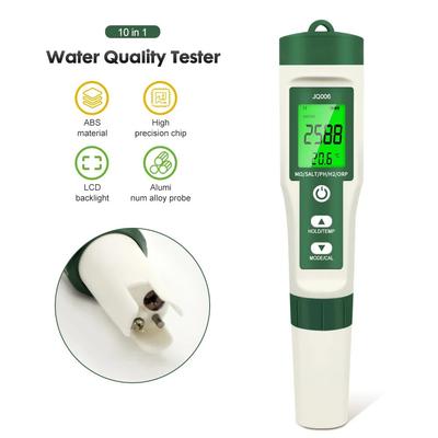 10 In 1 Digital PH Meter Water Quality Tester PH/Cl₂/TDS/EC/Hardness Hydrogen-rich Detector for Drinking Water Aquariums Pools