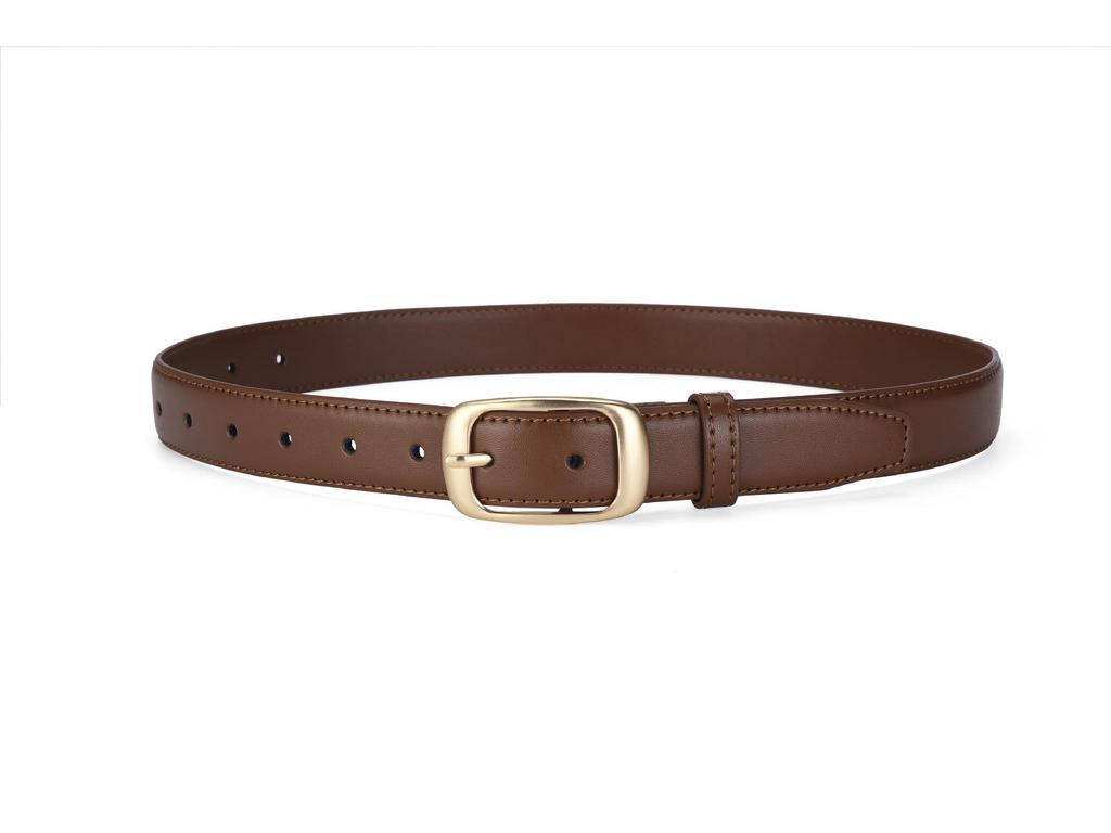 Trendy Women's Leather Belt with Sleek Pin Buckle - Versatile and Elegant