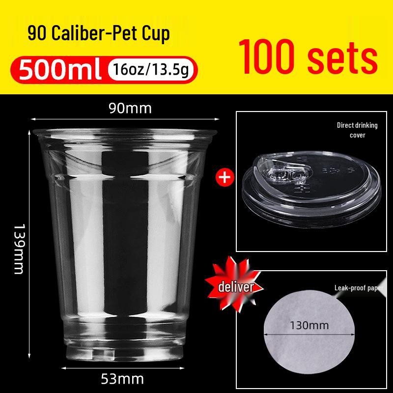 Leak-Proof PET Plastic Beverage Cup with Lid – Transparent Disposable Coffee & Cold Drink Cup