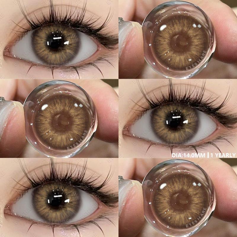 Eyeshare 1Pair Color Contact Lenses for Eyes Natural Blue Colored Pupils Green Eye Color Lens Gray Contacts Brown Lenses Yearly