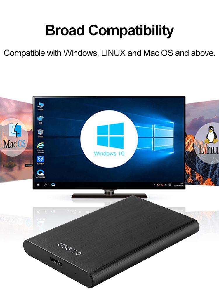 2,5 Zoll Festplattengehäuse USB 3.0 Tragbare Festplattenbox Mobiles Festplattengehäuse für 1TB Tragbare Festplatte