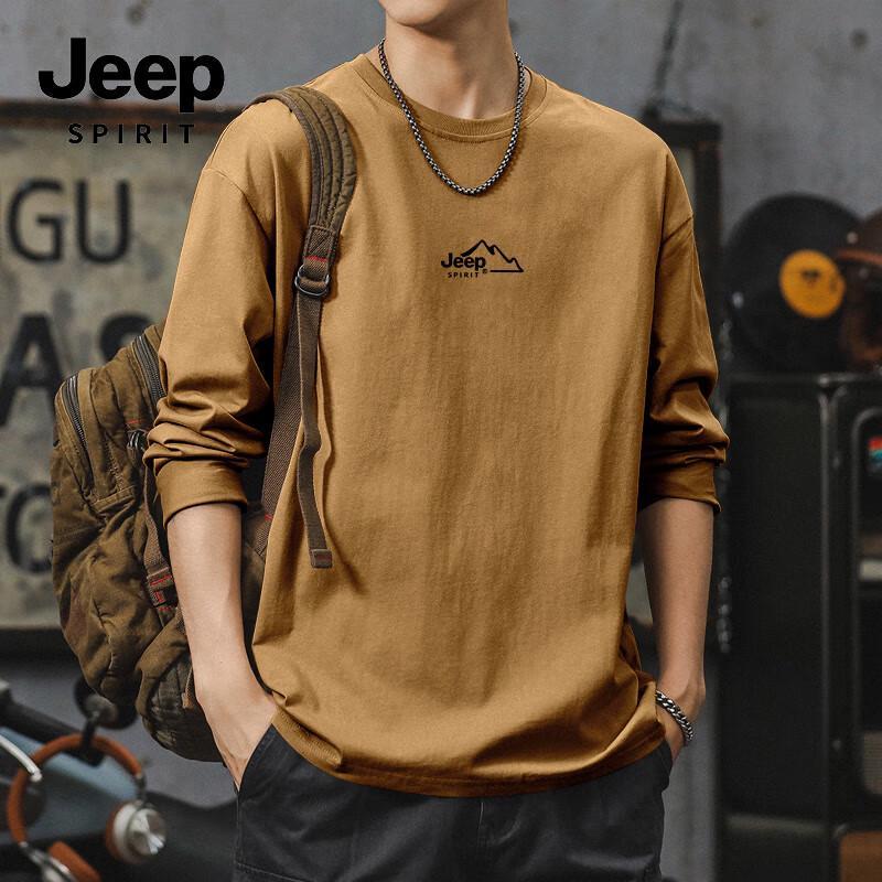 JEEP SPIRIT Men s Heavyweight Cotton Long-Sleeve T-Shirt XL