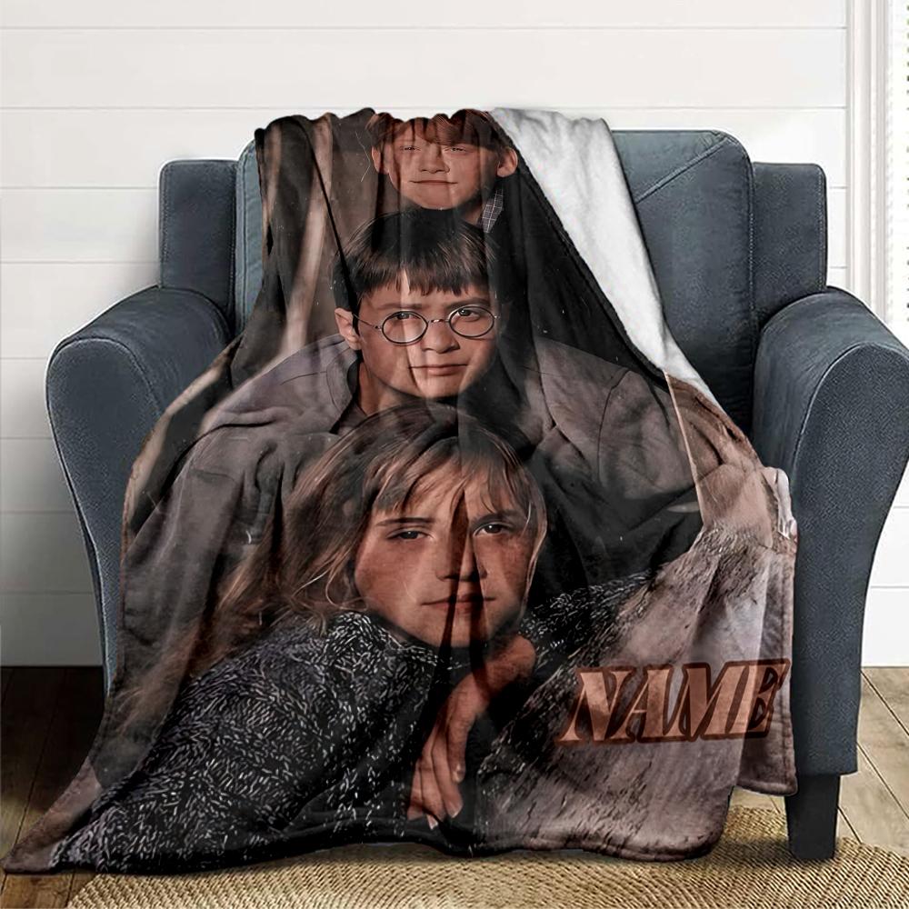Custom Name "Harry Potter's Journey" blanket for Couch & Bed, Plush Cozy Fuzzy Blanket Super Soft & Warm Blankets for Fall and Winter. 0908104
