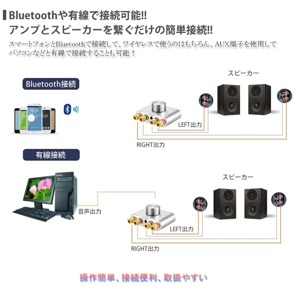 KTSO Bluetooth Power Stereo Audio Bass High High and Low and Compatible with Multiple Includes Power Adapter and Japanese Instruction Manual