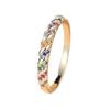 Multicolor Zircon Twisted Rings Round Stone Bridal Wedding Jewelry Round Stone Rings  Women