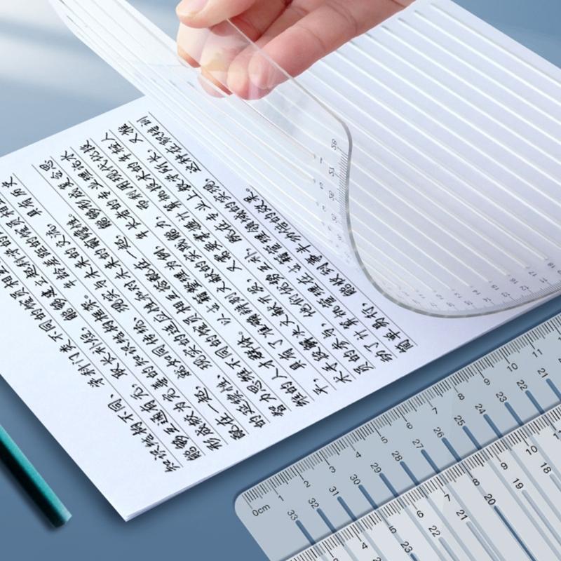 Šablona pro psaní pravítka pro kreslení čar Školní pravítka s přímkou ​​šablonou pro měření pravítka Praktický nástroj pro psaní