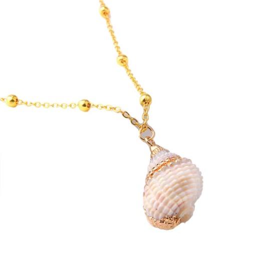 Bohemian Women Beads Conch Cowrie Shell Pendant Chain Necklace Jewelry Gift