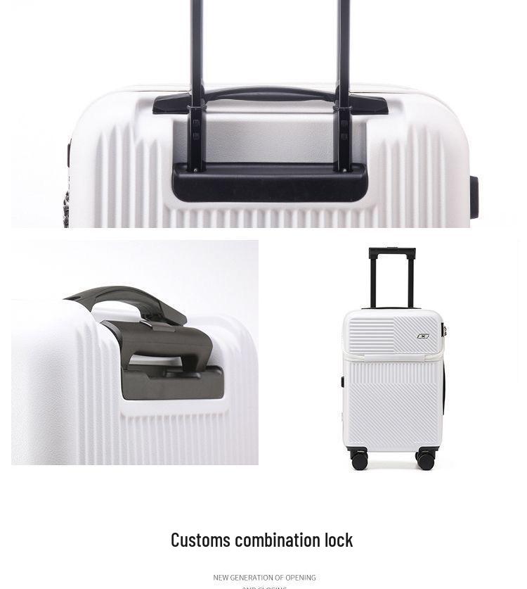 Front Opening Password Carry-On Suitcase for Female Students - Stylish and High-Value