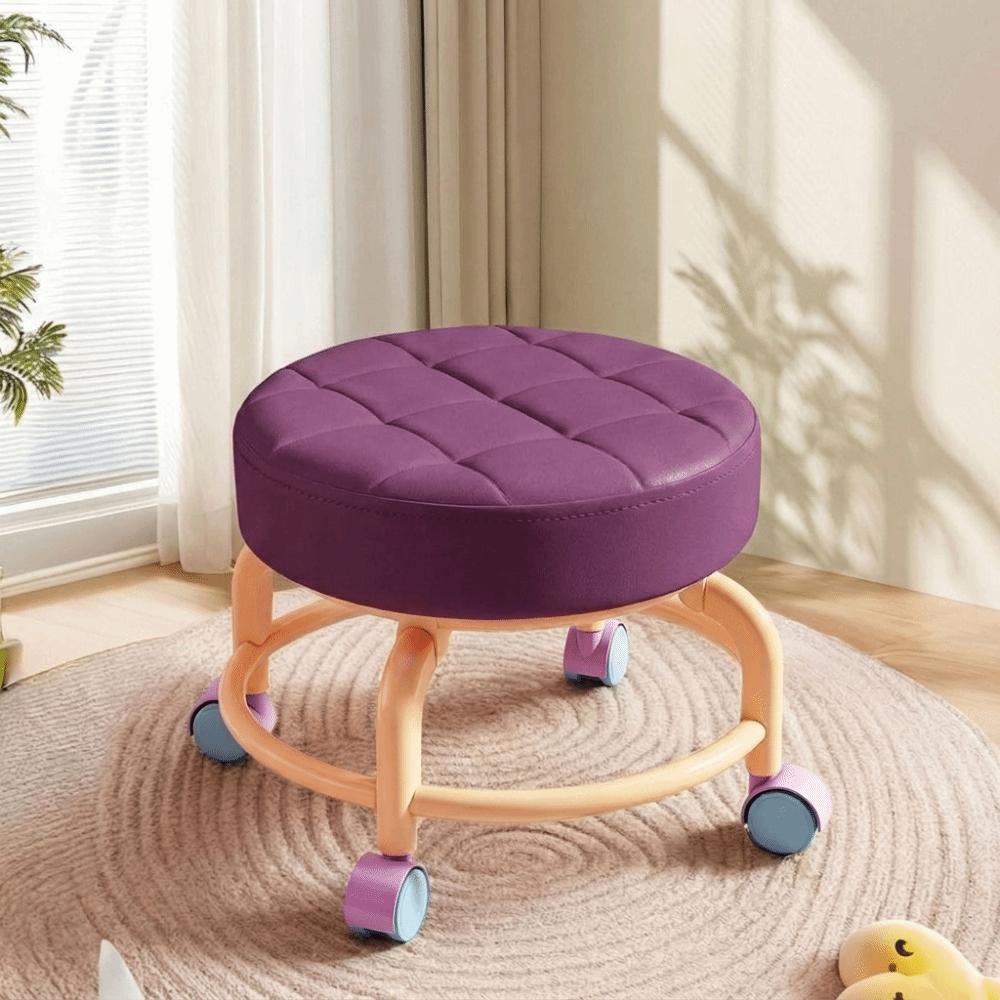 Universal Wheel Sliding Wheel Stool Round Shape Small Stool Multifunctional Stool Children Use