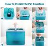 WTEMPO Fontanella Automatica per Animali Domestici Gatti 2L Filtro Distributore Ciotola Mangiatoia Erogatore Acqua Intelligente per Cani Gatti Mangiatoia per Bere Animali Domestici