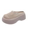 Black Non-slip Platform Female Mesh Breathable Half-toe Slippers Casual Versatile Beach Shoes Slides Women Sandalias 2026