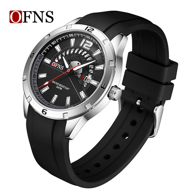 Oufanni Men s 3D Large Dial Luminous Sport Waterproof Quartz Wristwatch with Calendar