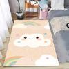 Cute Cartoon Theme Carpet Mat Rug Home Decoration Sun Rainbow Cloud Pattern Pink Background Floor Decor Kids Room