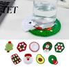 Cute Holiday Kitchen Decor Handmade Christmas Yarn Coasters, Santa Snowflake Crochet Drink Mats, Hand Crocheted Table Heat Resistant Non-slip for Mugs