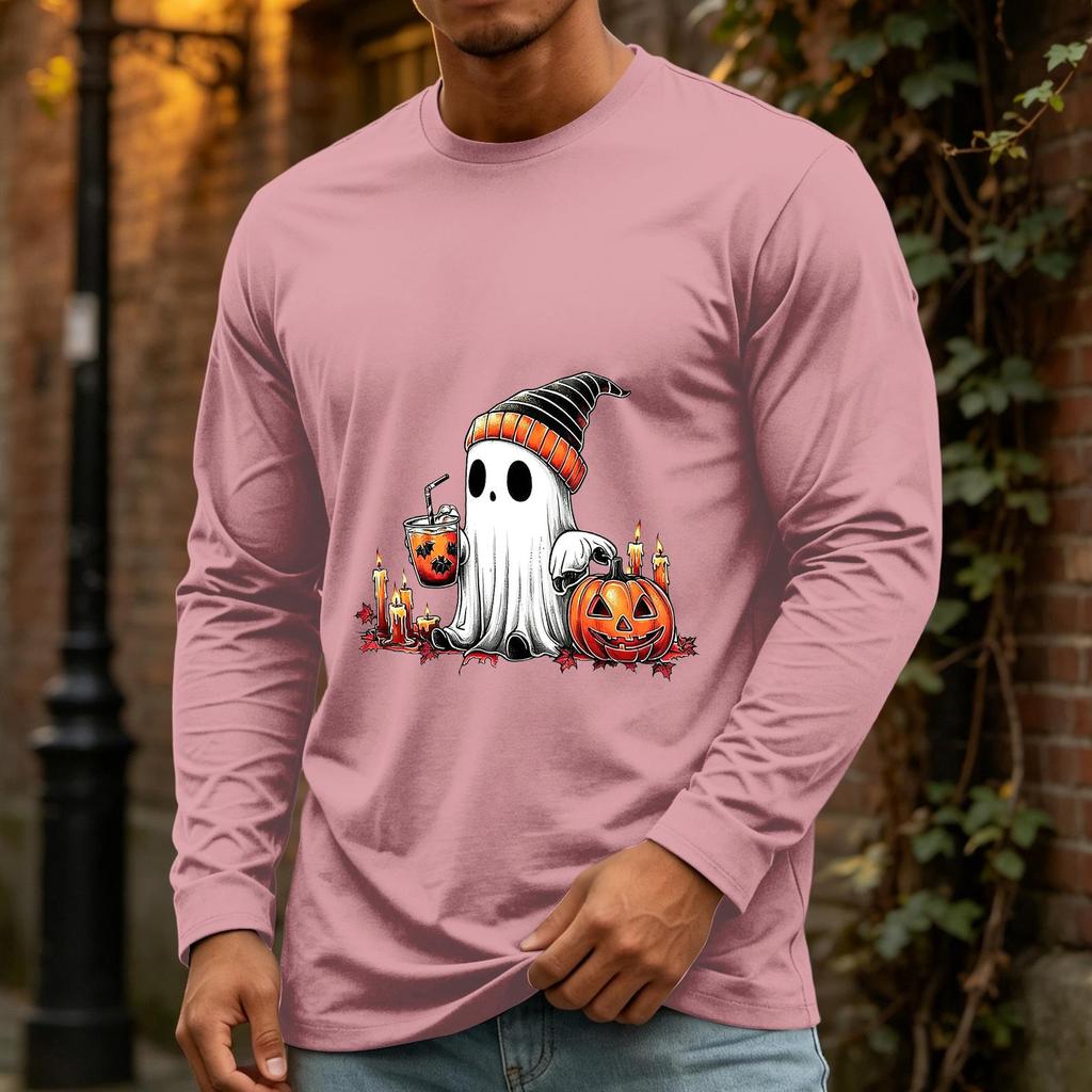 Men's Halloween Long Sleeve Neck Casual Shirt