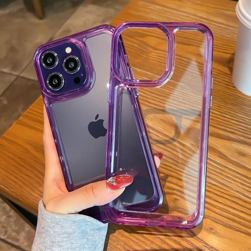 Husă transparentă din acrilic dur, rezistentă la șocuri, pentru iPhone 14 13 12 11 Pro XS Max X XR 14 Plus, husă de protecție moale din silicon