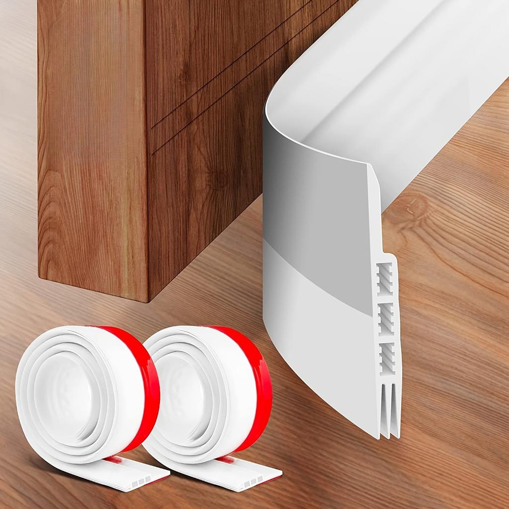 Heavy Duty Draft Stopper Silicone Under Door Draft Stopper Noise Reducing Insulator Door Bottom Sealing Strip Fits Interior/Exterior Doors
