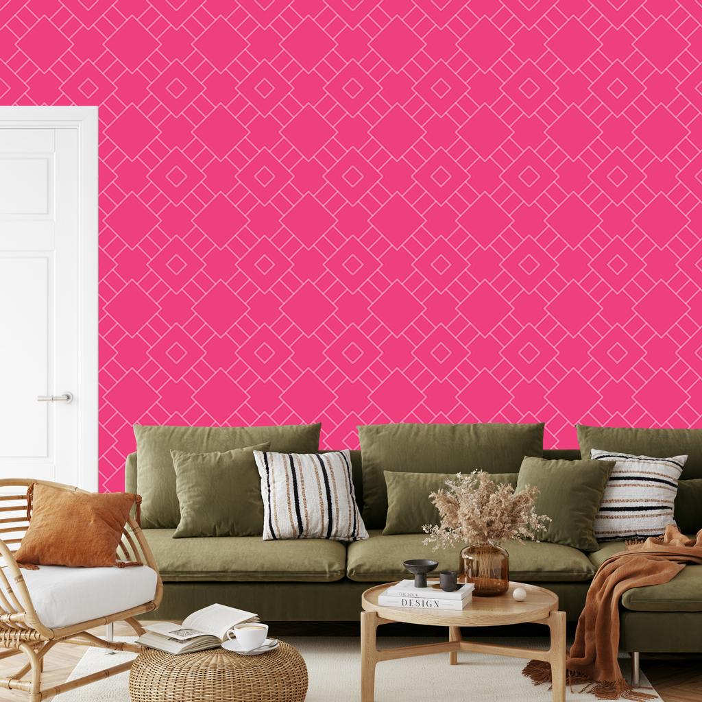 Wallpaper Geometric Rose Pattern, Rose Background for Living Room and Bedroom 50x1000