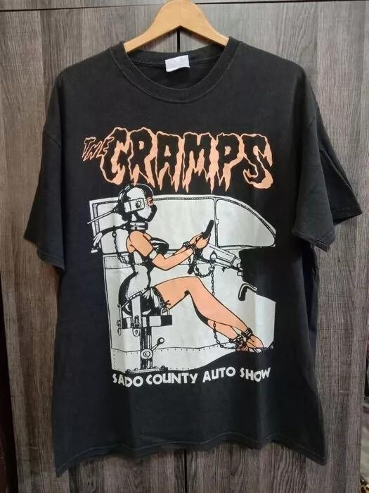 The Cramps Band Black Short Sleeve Cotton Unisex T-shirt Reprint S-5XL Unisex T-Shirt XXL