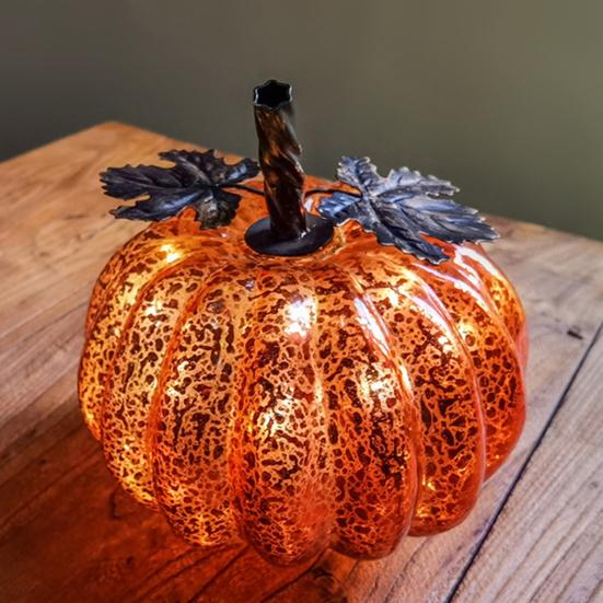 Halloween Twinkle Light Pumpkins Timer Starry Night Glass Pumpkins Fall Thanksgiving Decorations for Home Bedroom Bathroom Hallway