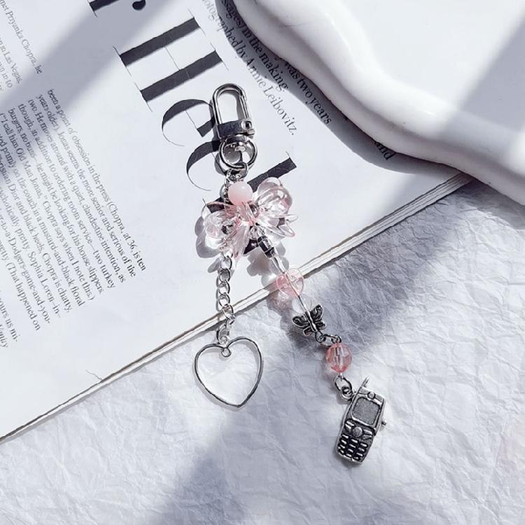 Cross Bowknot Angel Wing Charm Pendant Hanging Decoration for Keys Bag Purse