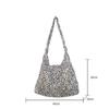 Crossbody tote bag handbag leopard print canvas bag women's large-capacity casual versatile lightweight shoulder bag