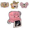 Skull Distinctive Pink Animal Brooch Creative Pin Stylish Design In Alloy Material For Genders All